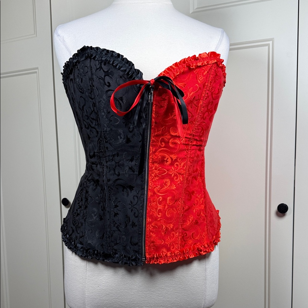 Elegant Black and Red Corset